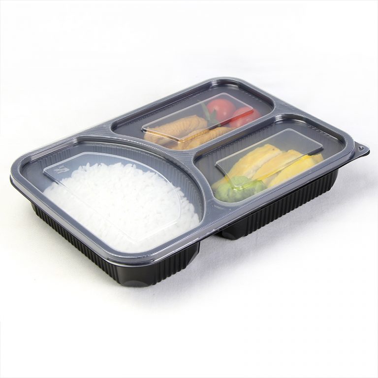 3 Compartment Disposable Plastic Bento Food Container | Plastic ...